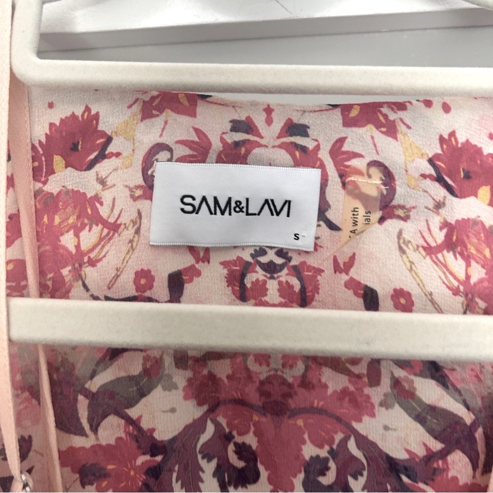 NEW Sam & Lavi pink sleeveless floral midi dress small - Picture 3 of 7